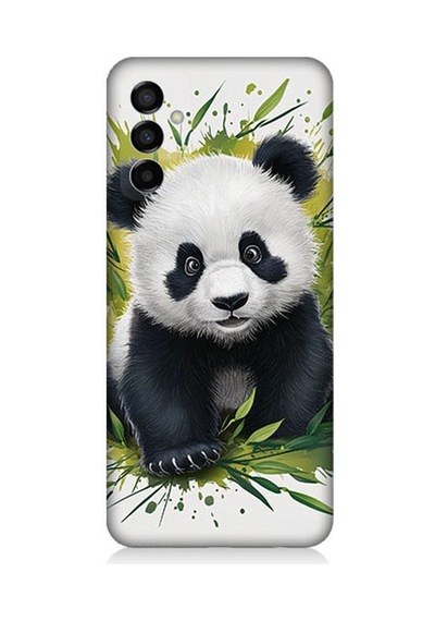 Samsung Galaxy M23 Uyumlu Sevimli Panda Desenli Silikon Kılıf