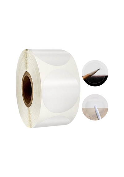 1500 Adet - 30MM X 30MM Pp Şeffaf Oval Etiket 30 MM 3 CM 1500 Adet