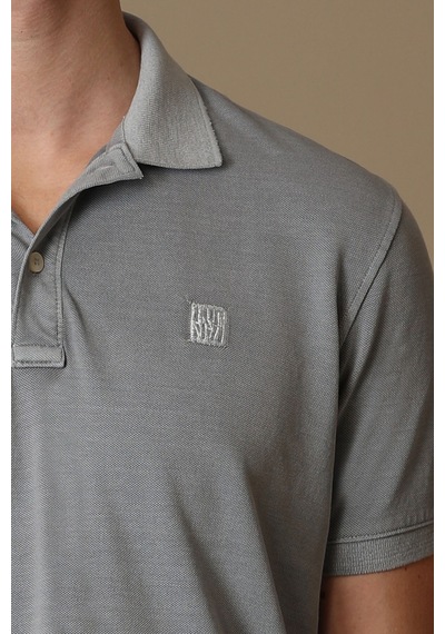 Lufian Erkek Vernon Spor Polo Yaka T-Shirt 111040121 Koyu Gri