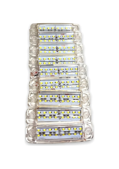 Ahmet Otomotiv 10 Adet Çift Sıra Parmak Led Beyaz Renk 10cm 16 Led