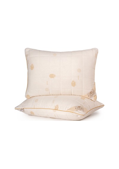 Varol Pure Woll Yün Yastık 50x70 Cm %100 Pamuk Kılıf Bez Çantalı Krem