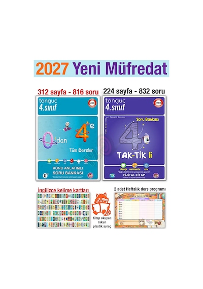 4. Sınıf 2027 Tüm Dersler Konu Anlatımlı Taktikli Soru Bankası Seti Yeni Müfredat