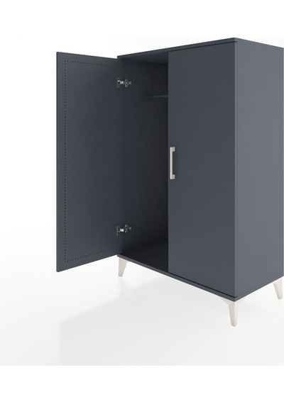 Hyperion Dolap 2 Kapaklı Tek Askılı 88x44x134 Antrasit-antrasit Antrasit