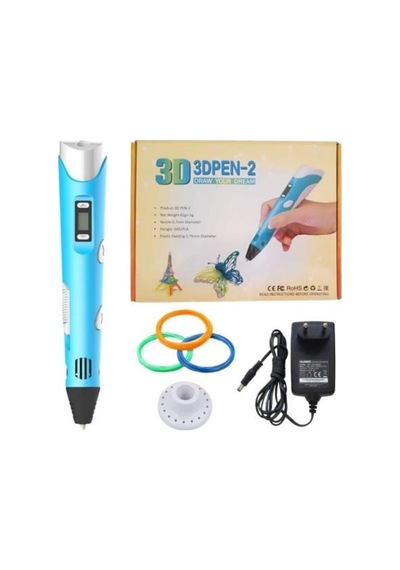 3d Kalem Yazıcı 3d Pen-2 Yeni Model 3 Boyutlu Yazıcı Kalem Seti Oled Ekranlı Adaptörlü