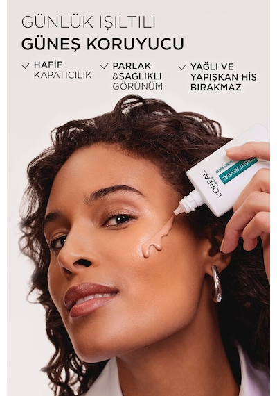 L'Oréal Paris Bright Reveal Koyu Leke Karşıtı Renkli Fluid Günlük Yüz Güneş Kremi SPF50 Medium 50 ML