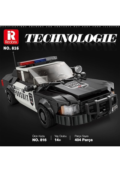 Reobrix Creator 816 Polis Arabası Crown Victoria Yaratıcı Yapı Blok Seti Building Blocks - 404 Parça