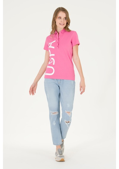 U.s. Polo Assn. Kadın Pembe Tişört 50262939-vr041 Pembe