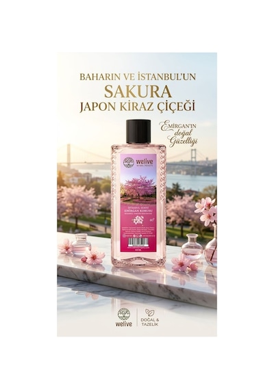 Welive Sakura Japon Kiraz Çiçeği Kolonyası 400 Ml 80 Derece