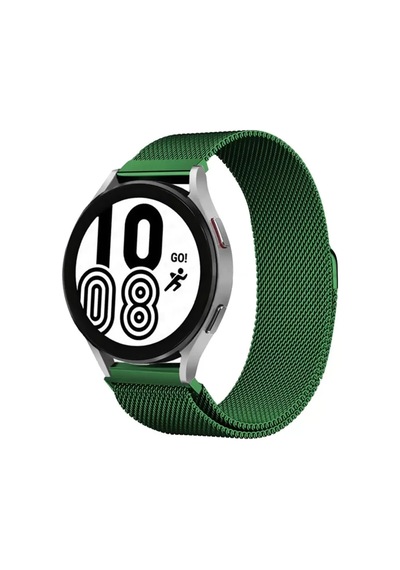 Samsung Galaxy Watch 4 Metal Mıknatıslı Kordon - Haki Yeşil Ahşap