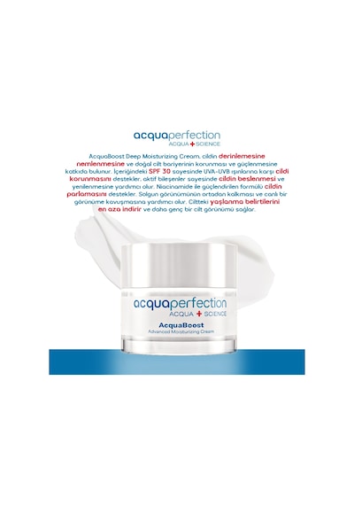 Acqua Perfection AcquaBoost Yoğun Nemlendirici & UVA-UVB Korumalı Yüz Kremi 50﻿﻿ ML