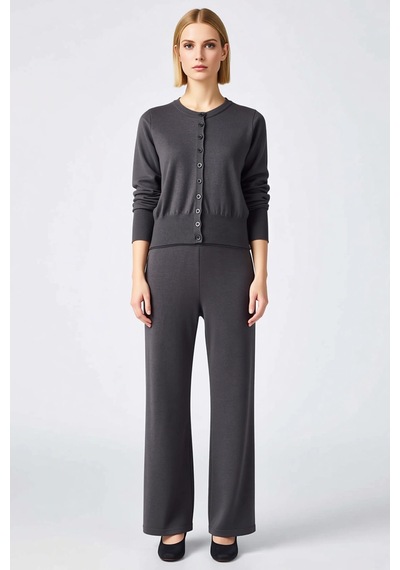 Benerly Kadın Alt Üst Wardrobe Essentials Merserize Görünümlü Triko Hırka Antrasit Benerly Kadın Alt Üst Wardrobe Essentials Merserize Görünümlü Triko Hırka Antrasit