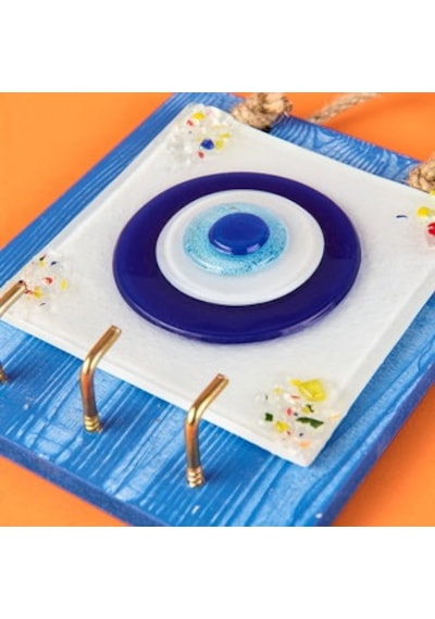 Deco Nazar Anahtar Askısı - Mavi - 15 Cm
