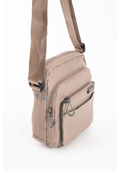 Özer-6022 Sanmorris Suya Dayanıklu Paraşüt Kumaş Çapraz Askılı Unisex Çapraz Askılı Omuz Çantası Kum