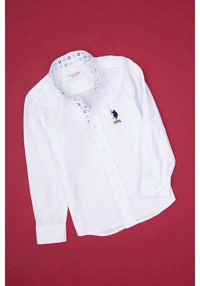 U.s. Polo Assn. Erkek Çocuk Beyaz Gömlek Desenli 50316701-vr013 Beyaz