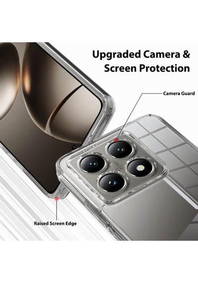 Xiaomi Mi 14t Pro İle Uyumlu Kılıf Şeffaf Kamera Korumalı Esnek Silikon Telefon Kılıfı Kapak