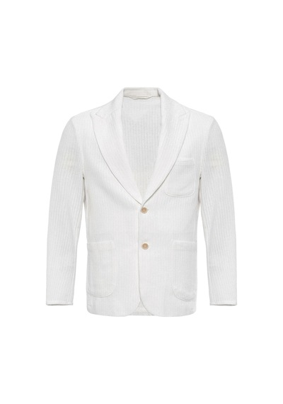 Antioch Torba Cepli Astarsız Erkek Blazer Ceket Ekru