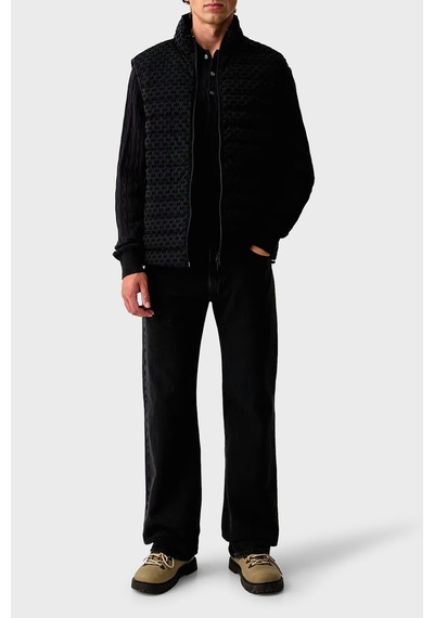Armani Exchange Logolu Regular Fit Dik Yaka Fermuarlı Yelek Erkek Yelek Xm003511 Af19870 Uc001 Siyah