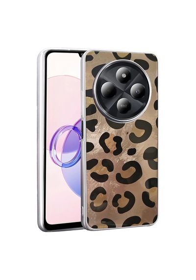 Xiaomi Redmi 14c 4g Kılıf Desenli Zore Mep Kapak Gold Leopar