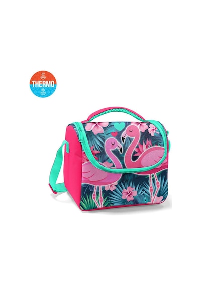 Coral High Kids Neon Mercan Su Yeşili Flamingo Desenli Beslenme Çantası 11834