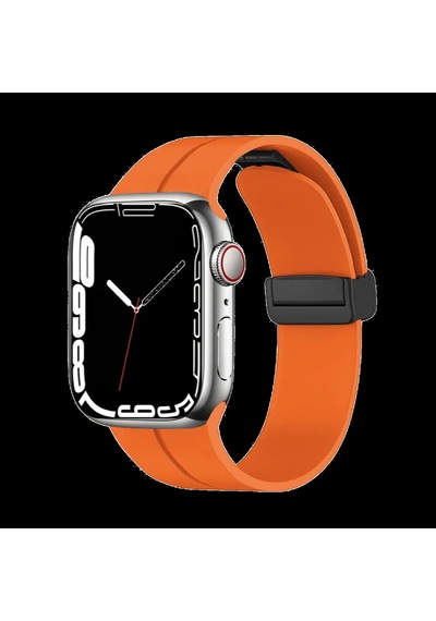 Piili Apple Watch 42-44-45-49 Mm Rubber Kayış Turuncu