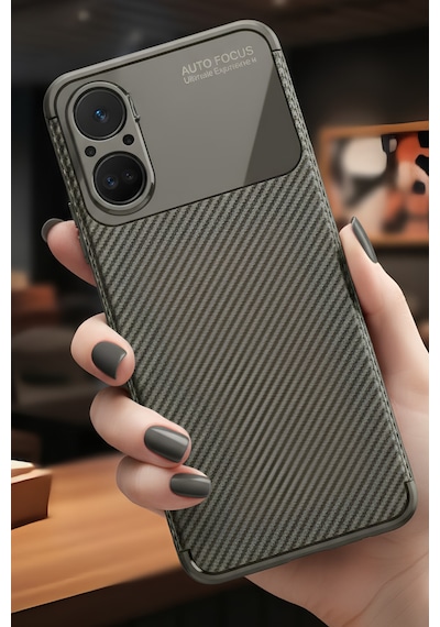 Realme 12 Lite Kılıf Kamera Korumalı Darbe Emici Karbon Fiber Desenli Kapak