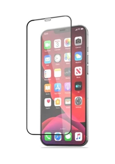 Apple Uyumlu   iPhone 12 6.1 Full Glue Tempered Cam Ekran Koruyucu Full Siyah