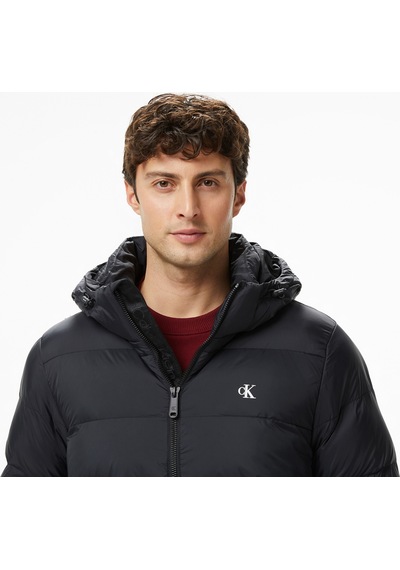 Calvin Klein Nylon Color Bock Puffer Erkek Siyah Montlv04rd527g