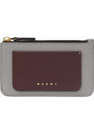 Marni Colour-block Deri Kartlık Koyu Gri