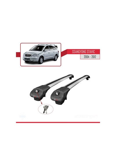 Ssangyong Stavic 2004-2012 Arası İle Uyumlu Ace-1 Ara Atkı Tavan Barı Gri
