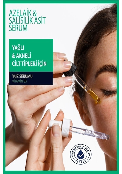 Azelaıc & Salıcylıc Acıd Serum Yağlı Akne Eğilimli Cilt Tipleri Için Yüz Serumu 30 Ml