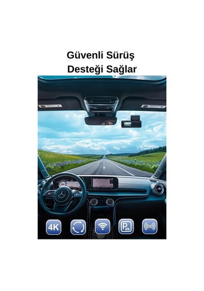 Bagajon Castu C9 Dash Cam 4k Ultra Hd Araç Kamerası Kaza Güvenlik Kamerası Wifi & App Destekli Video Kaydedici