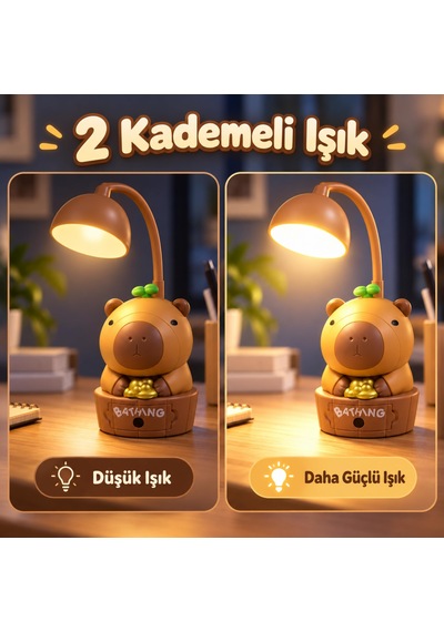 Kapibara Kalemtraşlı Şarjlı Led Masa Lambası, 2 Farklı Işık Modlu, 250 Mah Bataryalı, Esnek Boyunlu, Gizli Kalemtraşlı, Çocuk Odası Ve Masaüstü İçin Dekoratif Gece Lambası, Kml94 Kahverengi Kapibara Kalemtraşlı Şarjlı Led Masa Lambası, 2 Farklı Işık Modlu, 250 Mah Bataryalı, Esnek Boyunlu, Gizli Kalemtraşlı, Çocuk Odası Ve Masaüstü İçin Dekoratif Gece Lambası, Kml94 Kahverengi