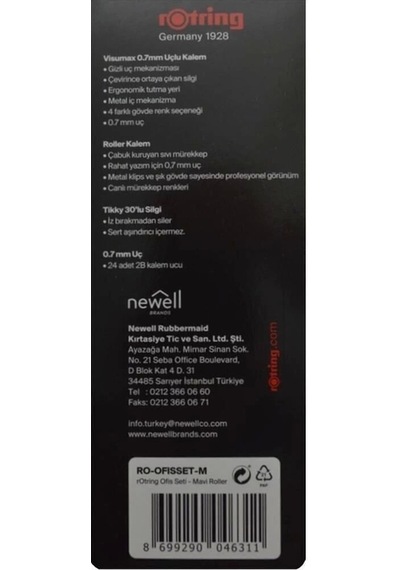 Visumax 0.7 Roller 4 Lü Set Mavi