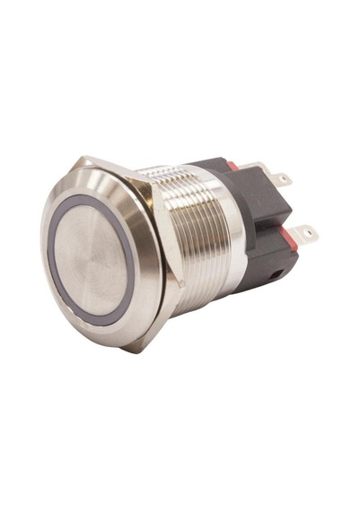 Motorobit 22E-P1Z-E 22Mm Düz Anahtarlı Işıklı Metal Buton - Beyaz