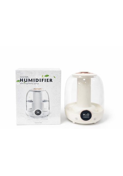 3000 Ml Ultrasonik Hava Nemlendirici Dijital Ekranlı, Aromaterapi Özellikli, Gece Lambalı Buhar Makinesi