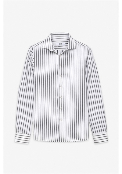 Süvari Lacivert Slim Klasik Yaka Cepsiz Casual Gömlek Gm2025500496-m09 Lacivert