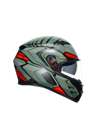 Agv Kask K3 Mplk Decept Matt Blk Green Red Kask Renkli