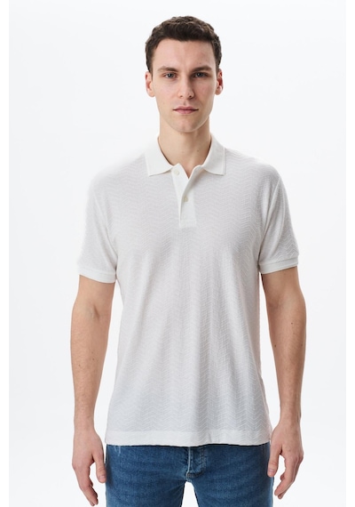AR-MA Arma Erkek Basic Regular Fit Jakarlı Süprem Polo Yaka Tişört Y29374356402 Beyaz