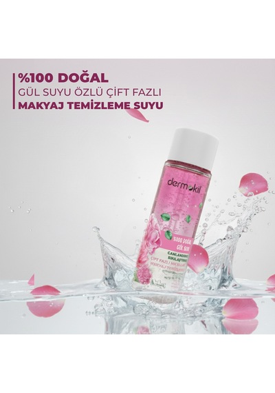 Dermokil %100 Doğal Gül Suyu Çift Fazlı Makyaj Temizleyici 150 Ml