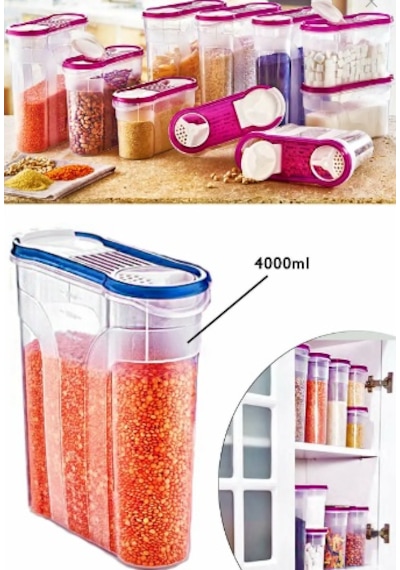 Mutfağınız Için Bakliyat Saklama Kabı 4 Litre Çok Renkli