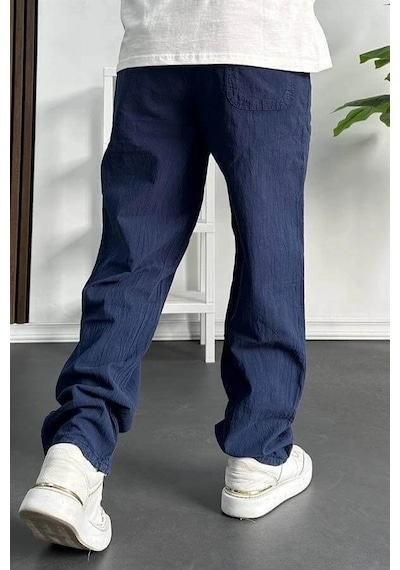Edwox Erkek Baggy Kalıp Pantolon Lacivert Edw130