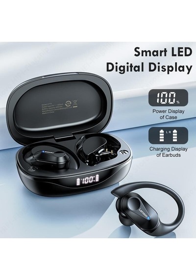 Özel Seri Dokunmatik Dijital Tempolu Thinkplus Bluetooth Kulaklık Kulak İçi Lp75 Siyah