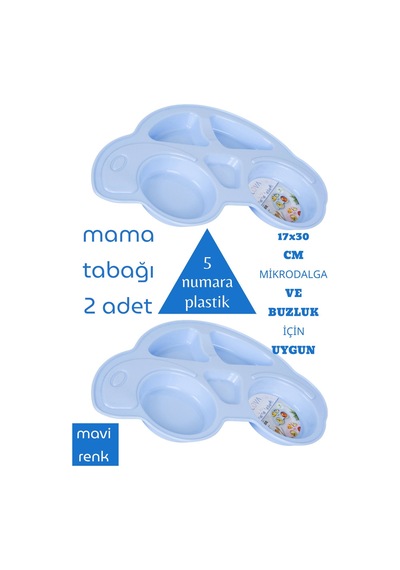 Mama Tabağı 2 Adet 17x30 Cm Mikrodalga Ve Buzluk İçin Uygun 5 Numara Plastik