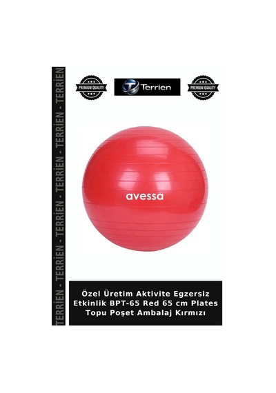 Özel Üretim Aktivite Egzersiz Etkinlik Bpt-65 Red 65 Cm Plates Topu Poşet Ambalaj Kırmızı