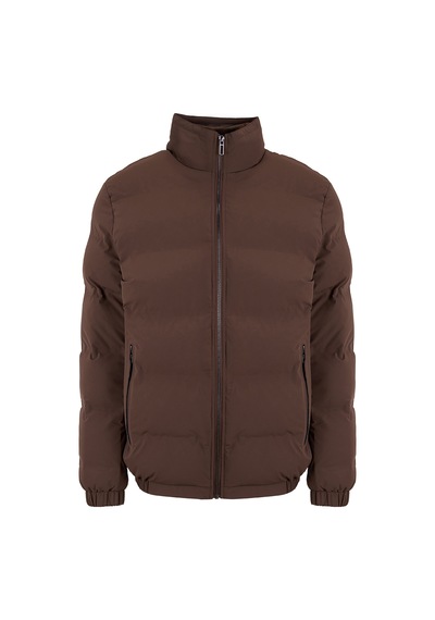 Fabrika F6wm-mnt 2108 Kahve Erkek Dik Yaka Kapitone Slim Fit Mont