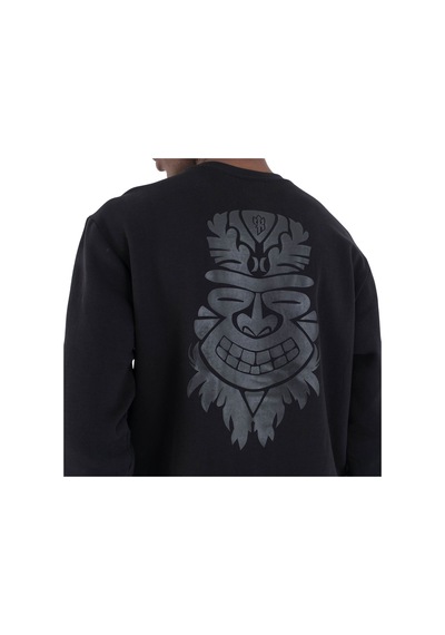 Hurley Hurley Good Kai Tiki Crew Erkek Siyah Sweatshirt Blk