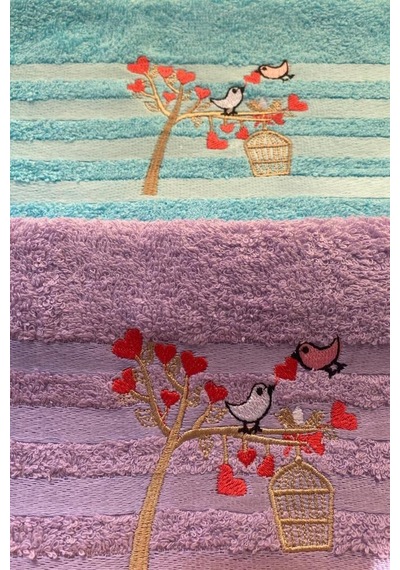 Softy Bird 4lü Nakışlı Çeyizlik Havlu Takımı