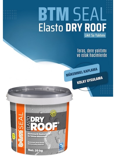 Seal Elasto Dry Roof Reçine Esaslı Su Yalıtım Malzemesi Beyaz 20 Kg