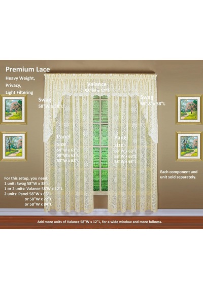 Hopewell Premium Dantel Panel 160 Cm, Krem, 58 G X 63 U