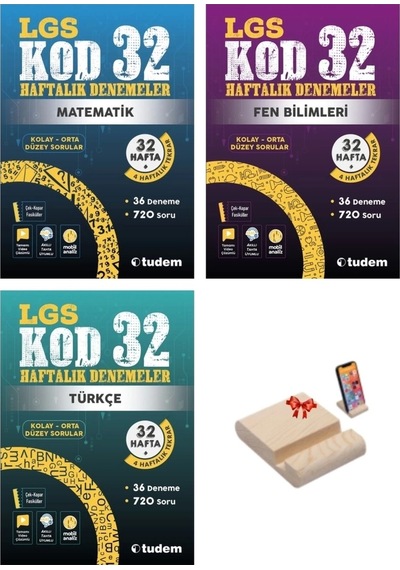 Lgs 8. Sınıf Kod32 Haftalık Denemeler Matematik Fen Ve Türkçe 3lü Set